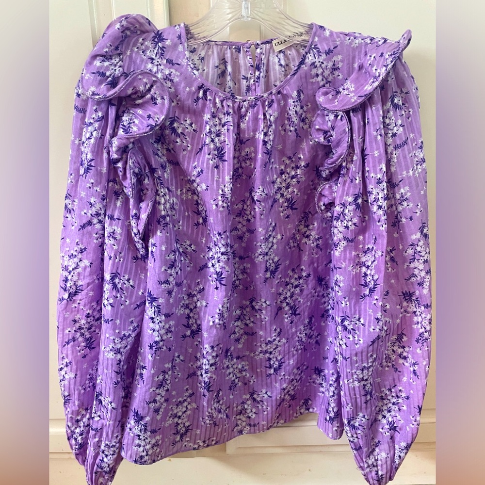 Ulla Johnson top. Cotton/silk back button at neck